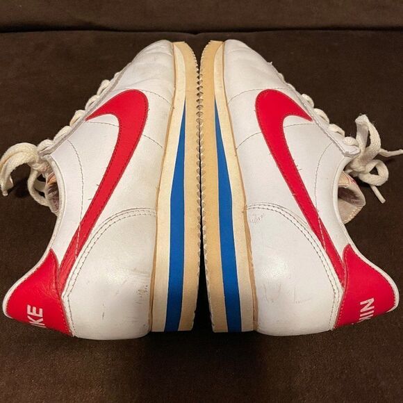 Rare Forest Gump VINTAGE 1982 NIKE LEATHER CORTEZ Womens 7.5 US White Red - Picture 6 of 11